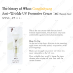 The history of whoo gongjinhyang anti-wrinkle uv protective cream/1ml x 120 packs