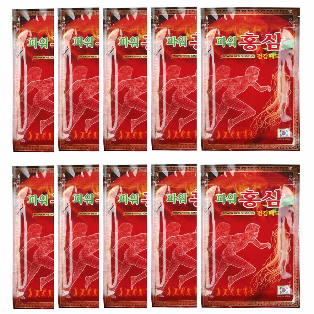 365 Power Red Ginseng Patch Health Hot Pad Pain Relief 20pcs - Lili Beauty