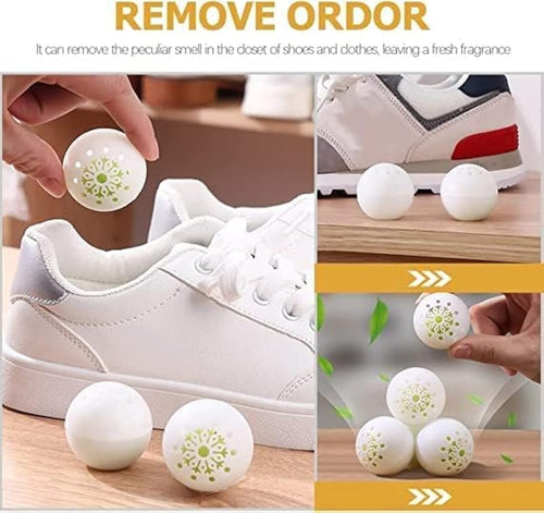 6pcs Shoe Deodorizer Balls Freshness for Shoes & Gym Bags
