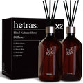 HETRAS Premium Reed Diffuser: Set of 2 x 16.9oz (1,000 ml)  (Hotel Wood)
