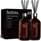 HETRAS Premium Reed Diffuser: Set of 2 x 16.9oz (1,000 ml)  (Hotel Wood)