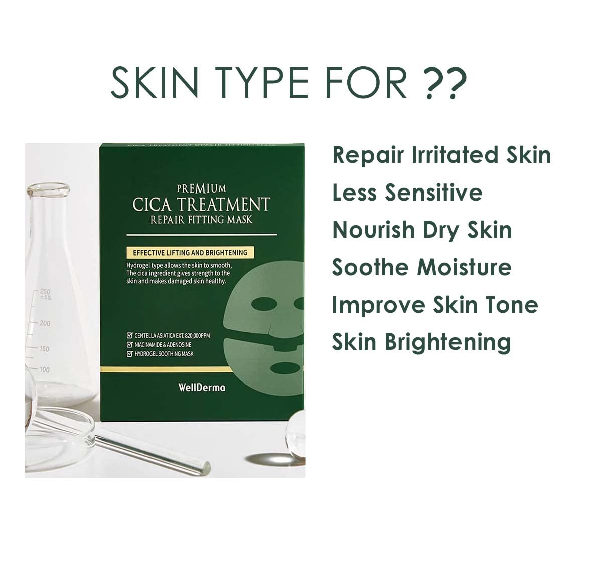 Wellderma Premium Cica Treatment Repair Fitting Mask/4 Sheets