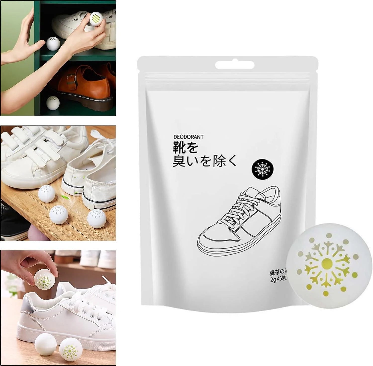 6pcs Shoe Deodorizer Balls Freshness for Shoes & Gym Bags