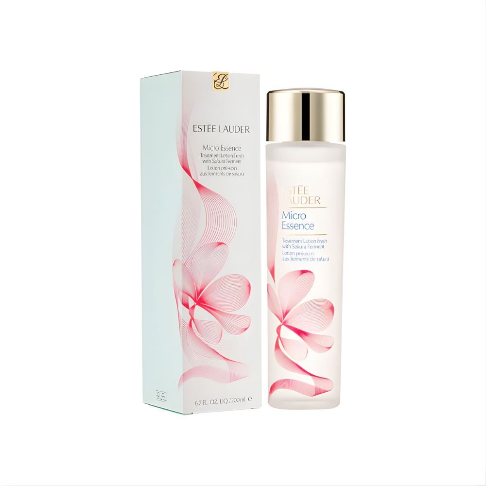 ESTÉE LAUDER Micro Essence Treatment Lotion Fresh with Sakura Ferment 150ml bottle, hydrating and revitalizing skincare