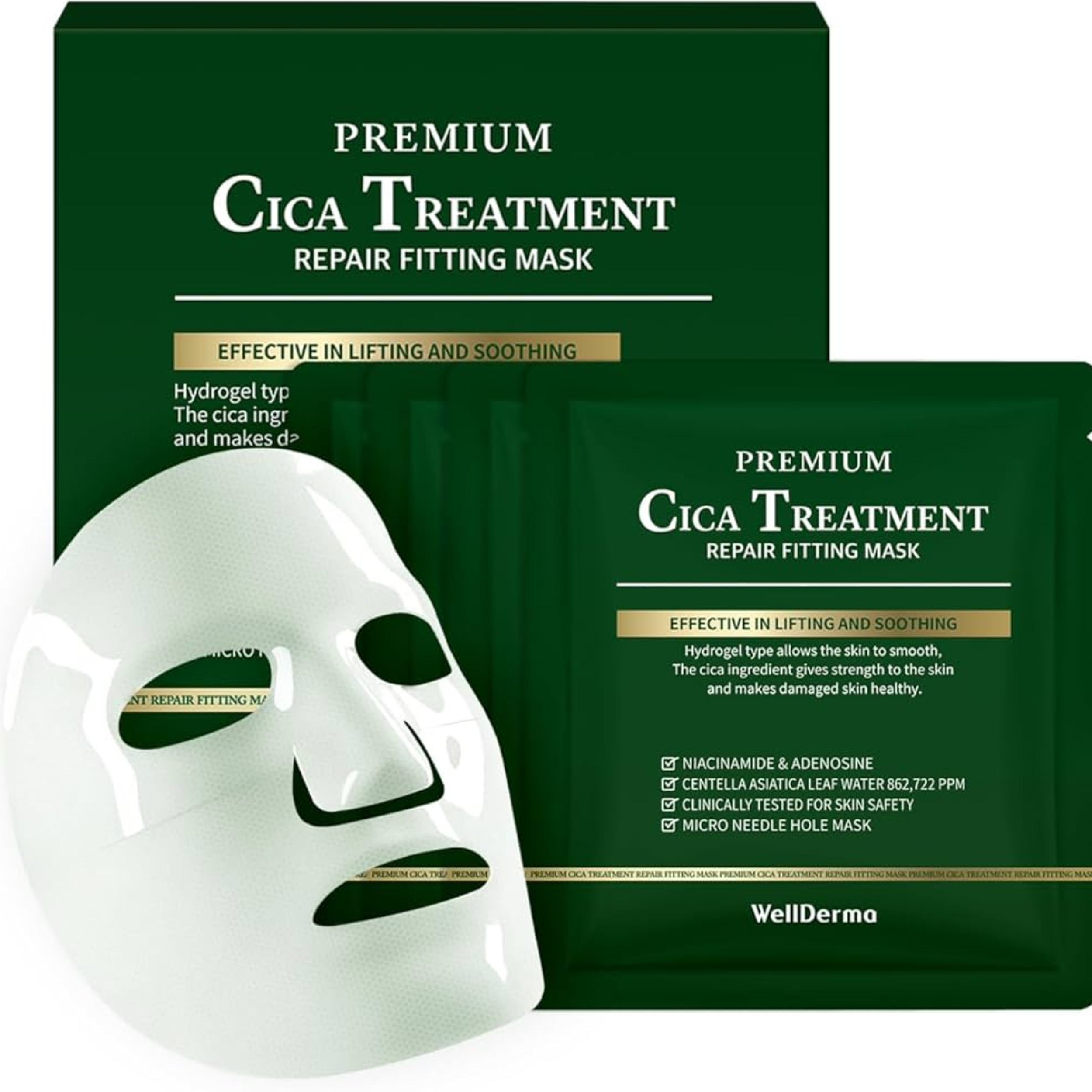 Wellderma Premium Cica Treatment Repair Fitting Mask/4 Sheets