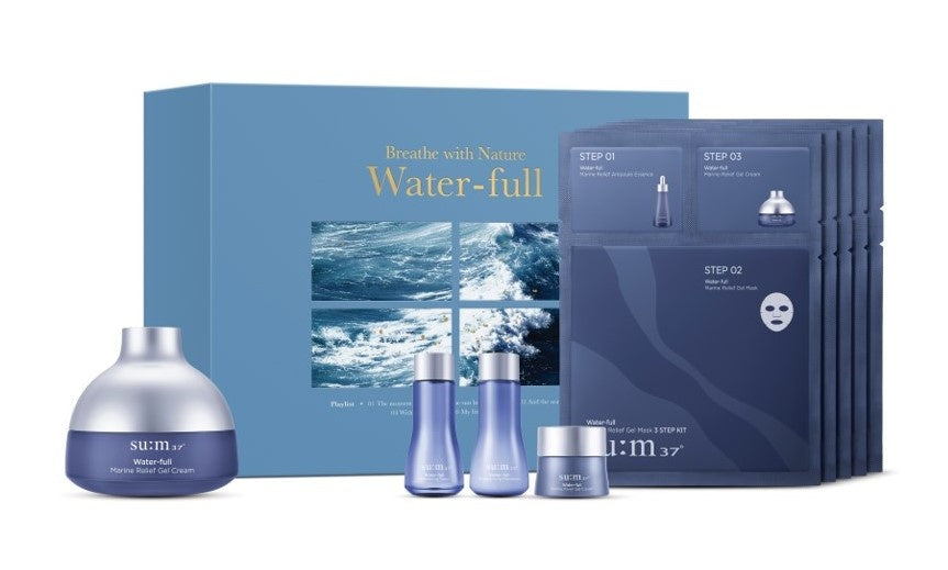 Su:m37 Water-full Marine Relief Gel Cream 120ml + Travel Kit (3 Items)