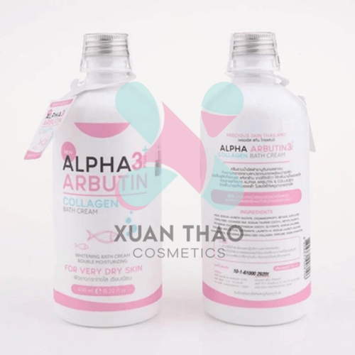 Alpha arbutin precious skin alpha arbutin 3 plus whitening collagen bath cream/350ml - Lili Beauty