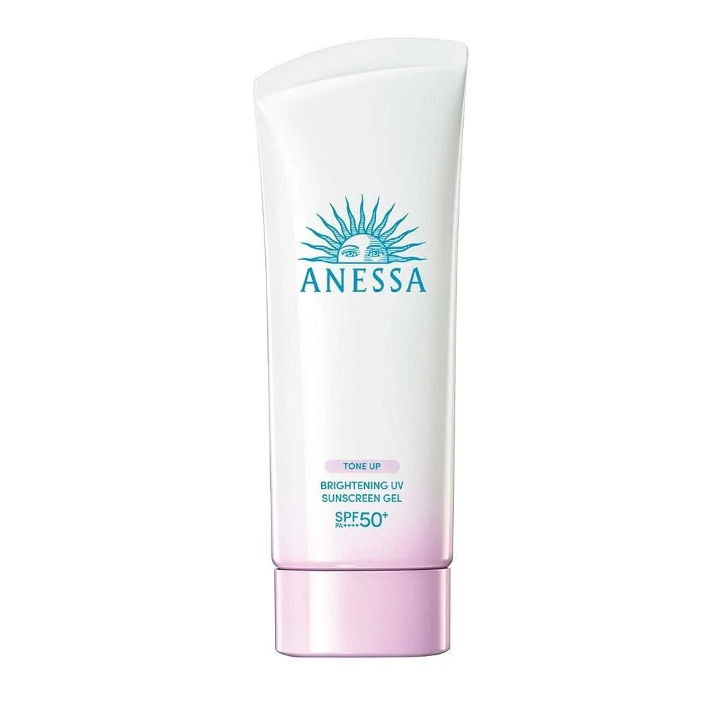 Anessa sunscreen gel bottle on a white background