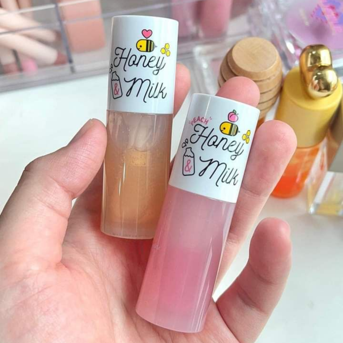 Apieu honey & milk lip oil/peach - Lili Beauty
