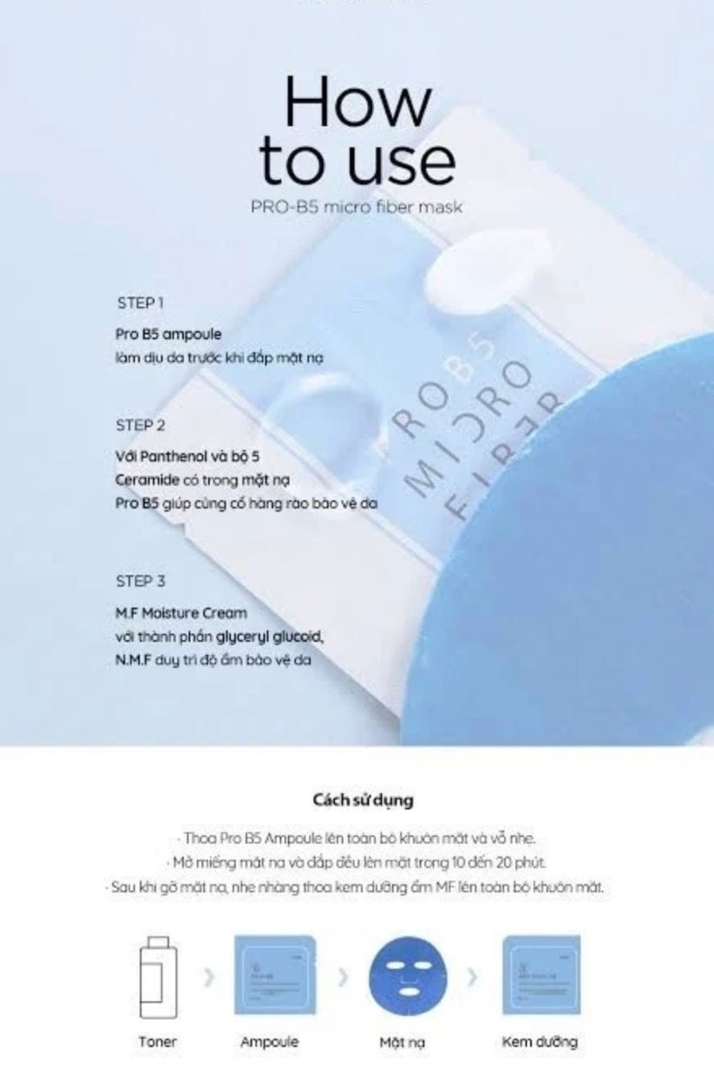 Be Balance Micro Fiber Mask 10 Sheets - Blue - Pro B5 - Lili Beauty