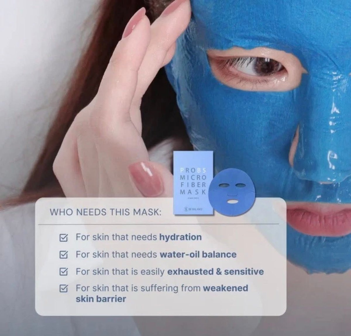 Be Balance Micro Fiber Mask 10 Sheets - Blue - Pro B5 - Lili Beauty