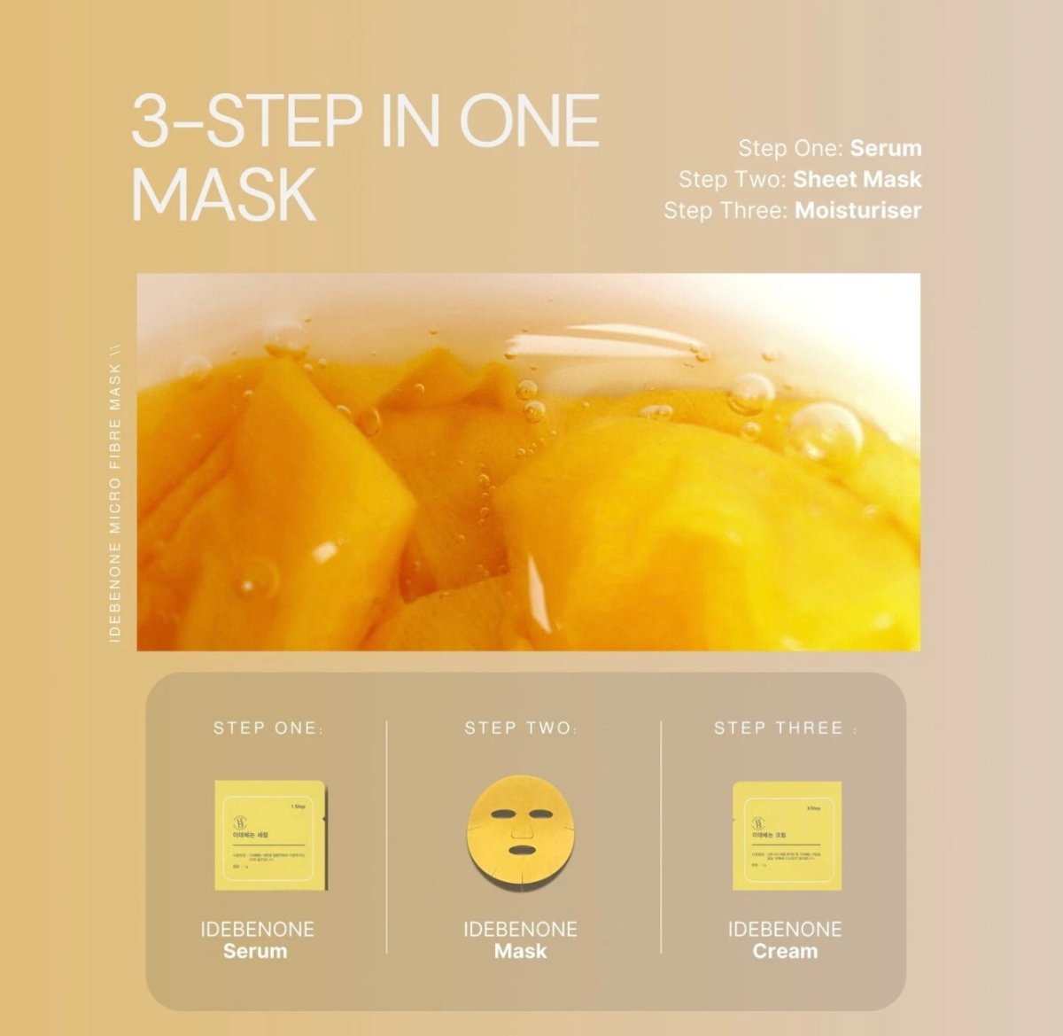 Be Balance Micro Fiber Mask 10 Sheets - Yellow - Idebenone - Lili Beauty