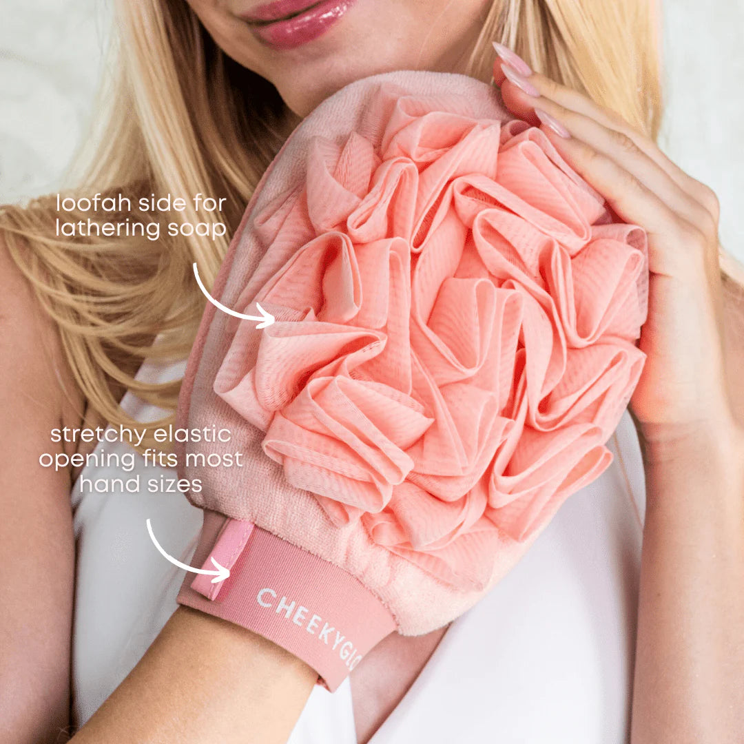 Cheekyglo exfoliating loofah glove