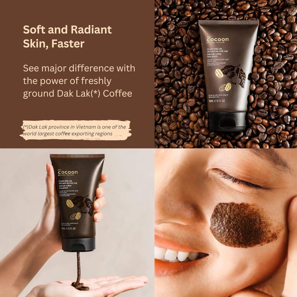 Cocoon Dak Lak Coffee Face Polish Skin Exfoliating 150ml - Lili Beauty