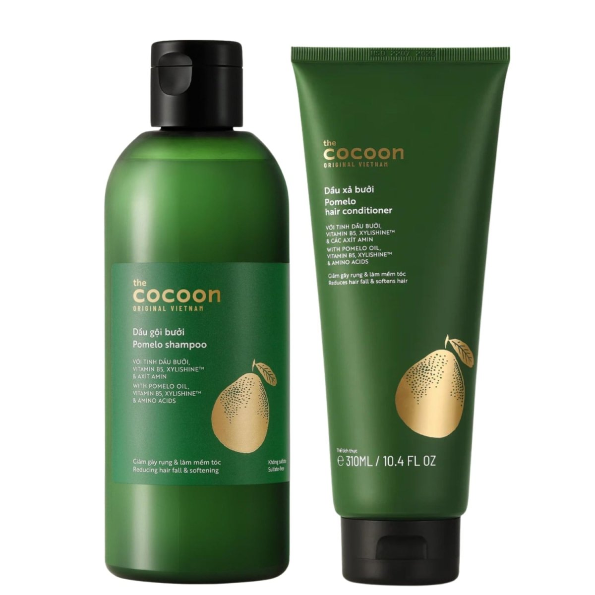 Cocoon Pomelo Hair Shampoo & Conditioner 500ml + 310ml - Lili Beauty