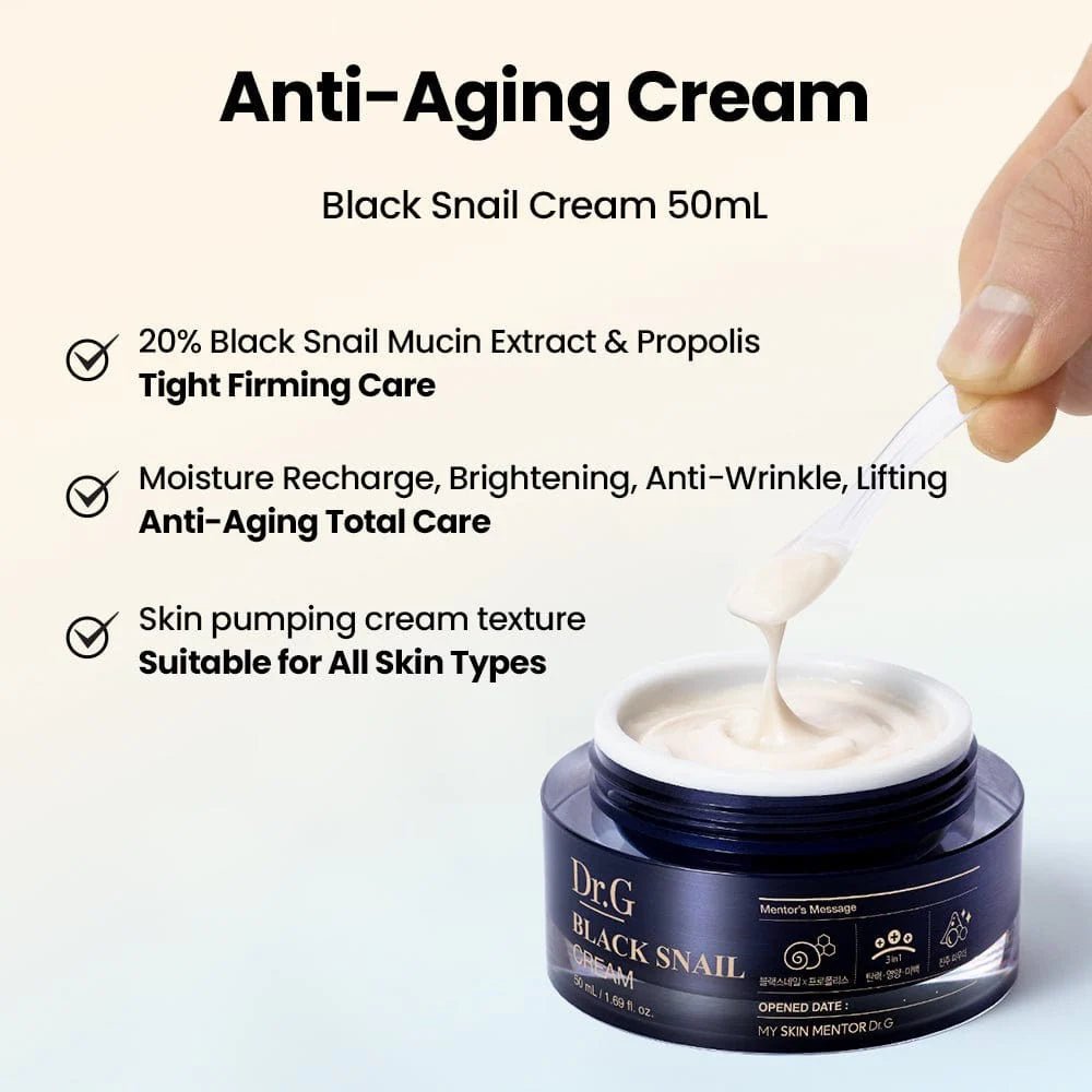 Dr.G Black Snail Cream 50ml+50ml+15ml - Lili Beauty