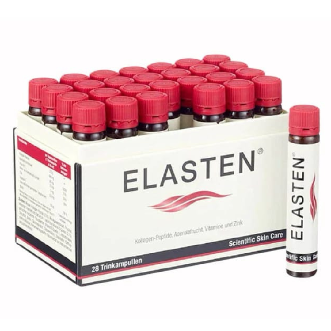 Elasten supplement bottles with packaging on a white background