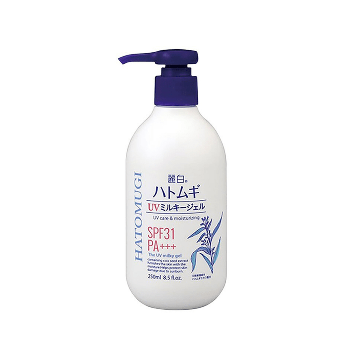 Hatomugi UV Care & Moisturizing Body Milky Gel SPF31 PA++ 250ml - Lili Beauty