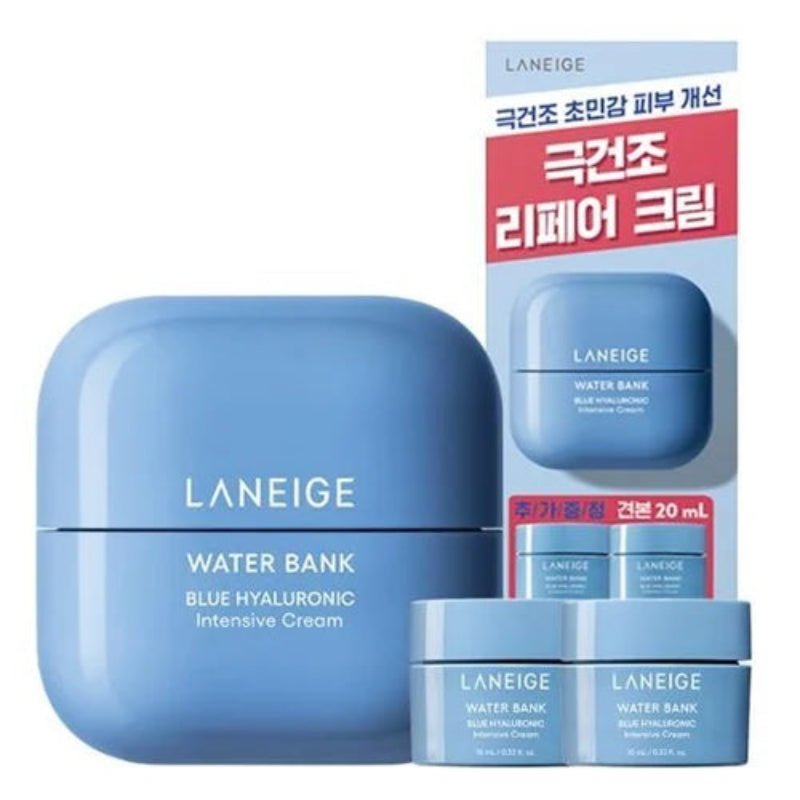 Laneige Water Bank Blue Hyaluronic Intensive Cream - 45ml+10ml+10ml - Lili Beauty