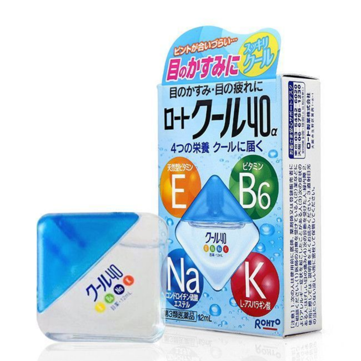 Rohto vitamin 40a eye drop/ blue/ 12ml - Lili Beauty