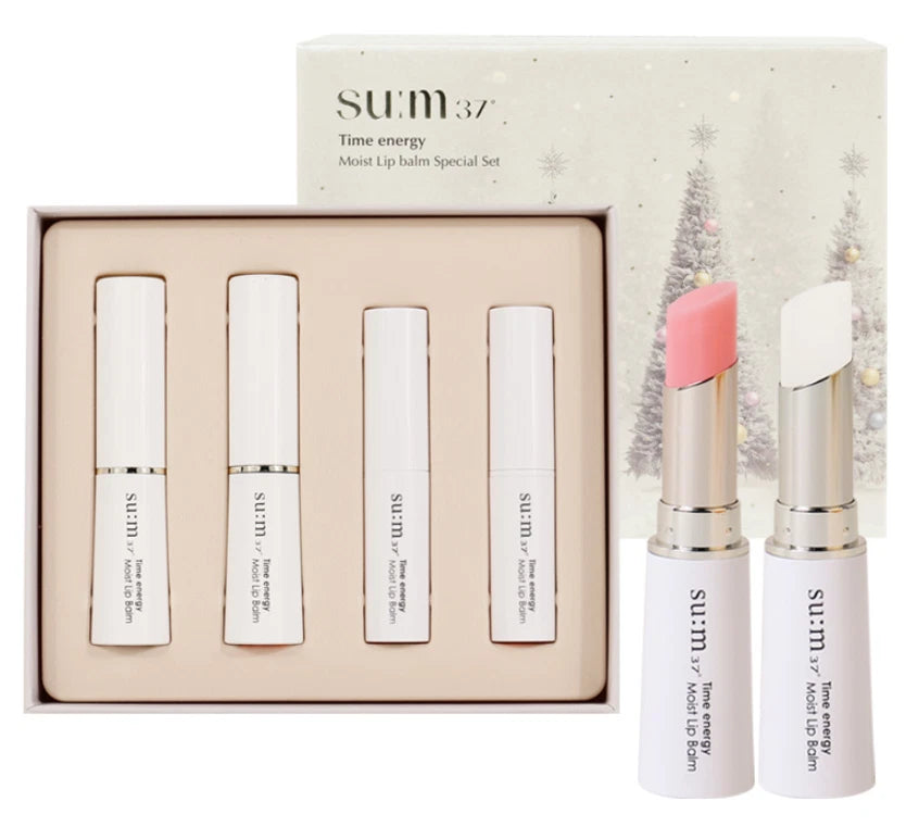 SU:M37 Time Energy Holiday Edition Moist Lip Balm Set Pink & White
