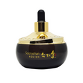 Black and gold cosmetic container with dropper labeled 'Sooryehan' on a white background