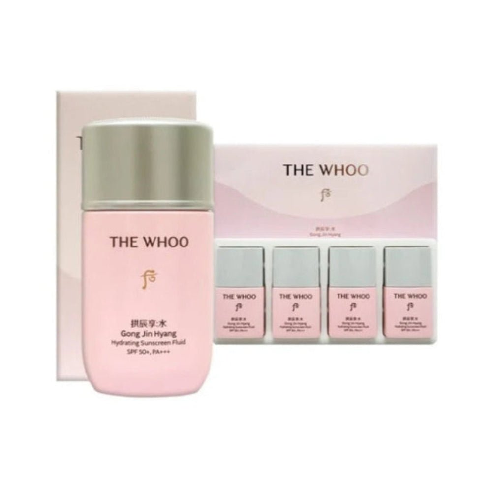 The History Of Whoo Gongjinhyang Soo Hydrating Sun Fluid Set 60ml + 13ml *4 - Lili Beauty