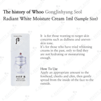 The history of whoo radiant white moisture cream/1ml (120pcs) - Lili Beauty