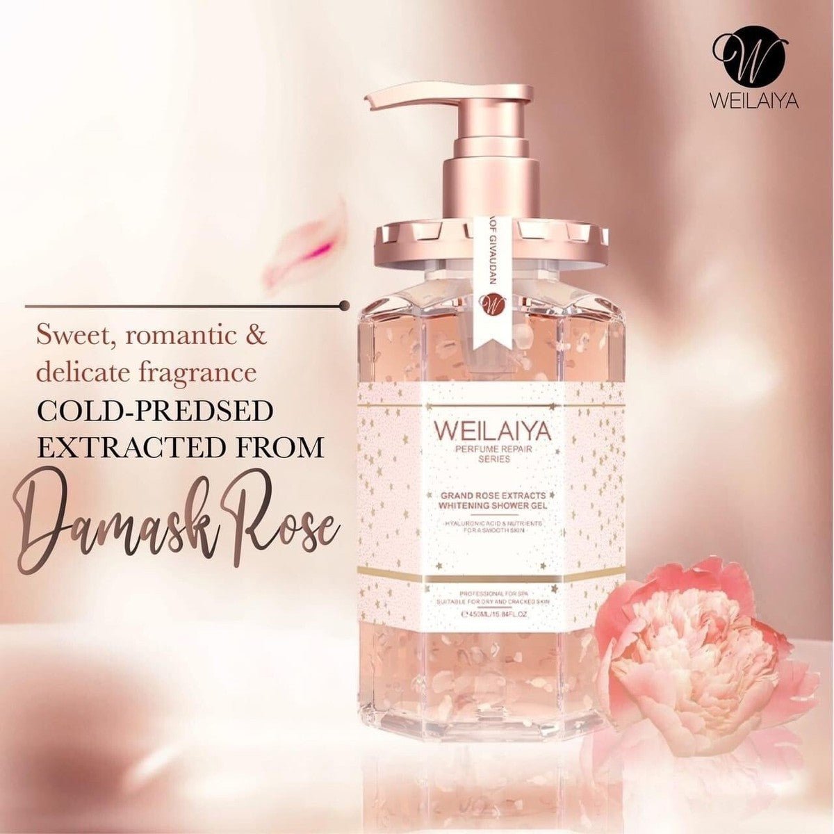 Weilaiya damask rose extracts shower gel - Lili Beauty