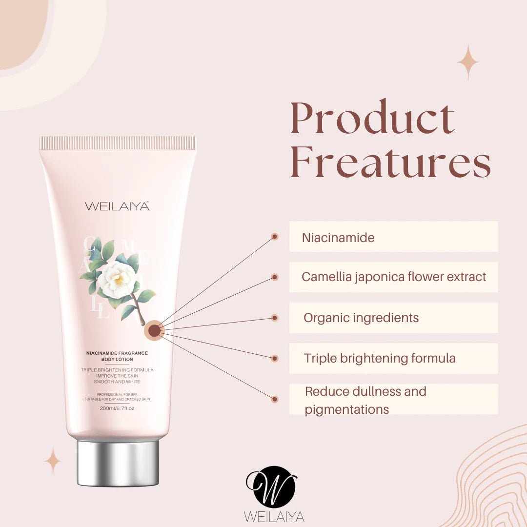 Weilaiya Niacinamide Body Lotion Camellia Collection 200ml - Lili Beauty