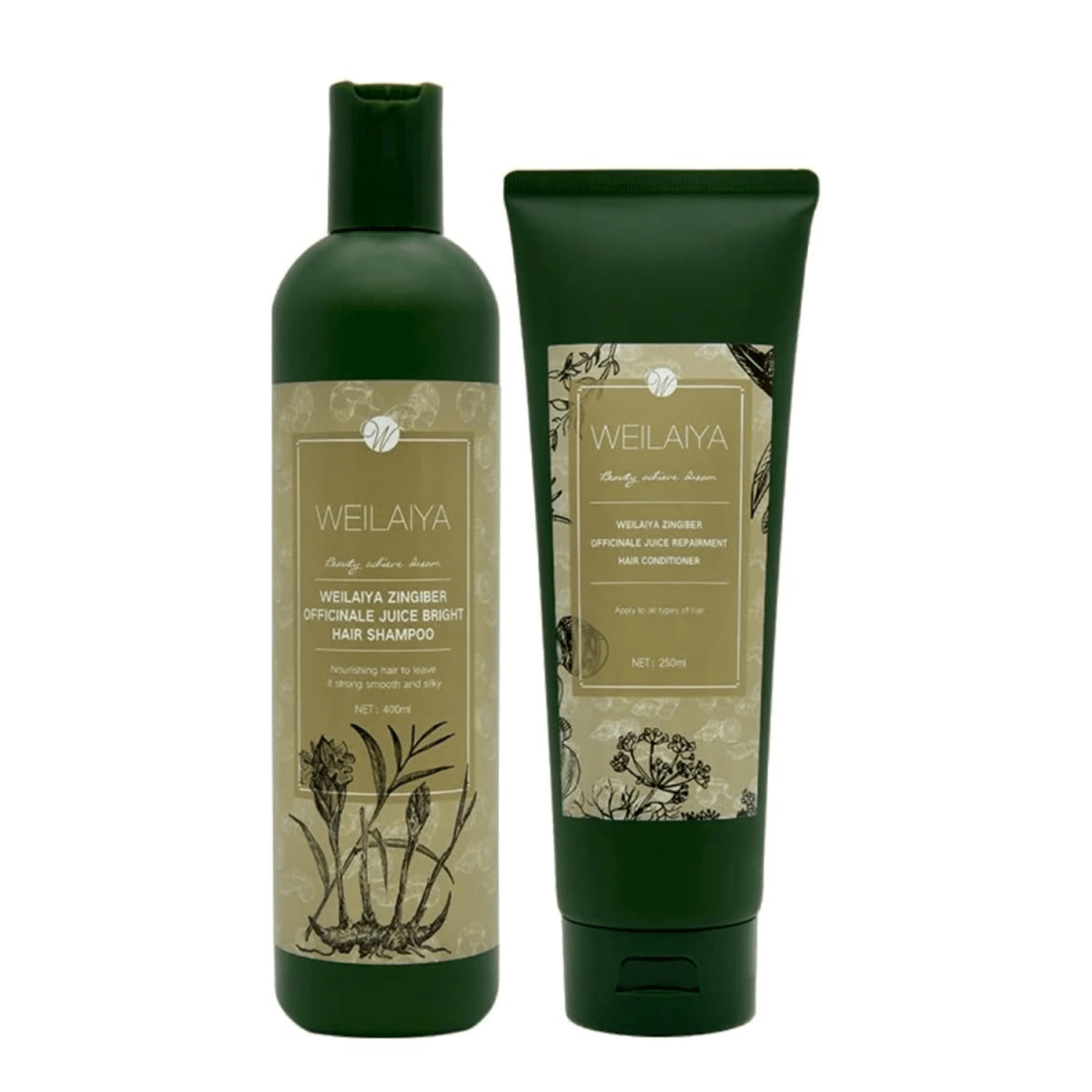 Weilaiya zingiber officinale juice bright hair shampoo & conditioner set for hair loss [ for dry hair ] - Lili Beauty