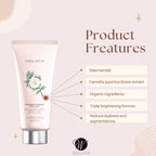 WEILAIYA skincare product with features listed on a light pink background